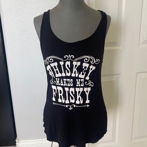 Whiskey makes me frisky t shirt black
